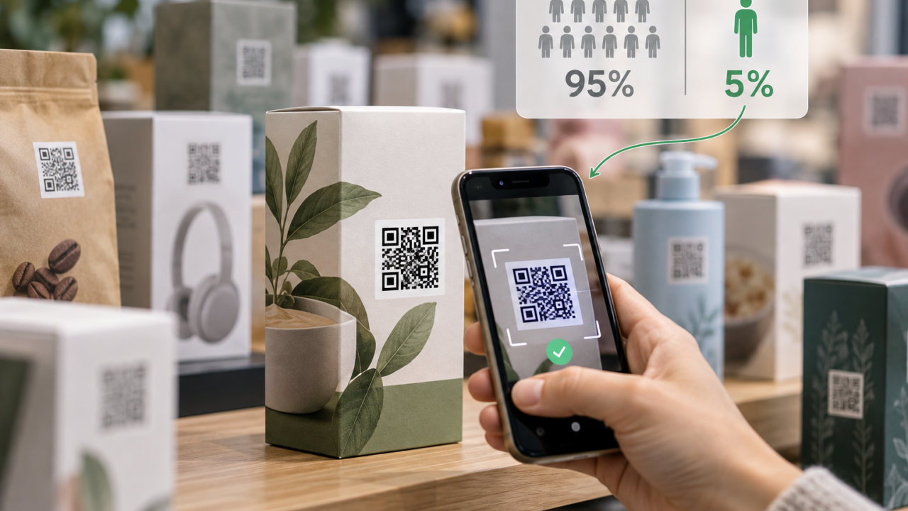 Códigos QR en los envases: el 95 % de los escaneos se concentra en solo el 5 % de los códigos